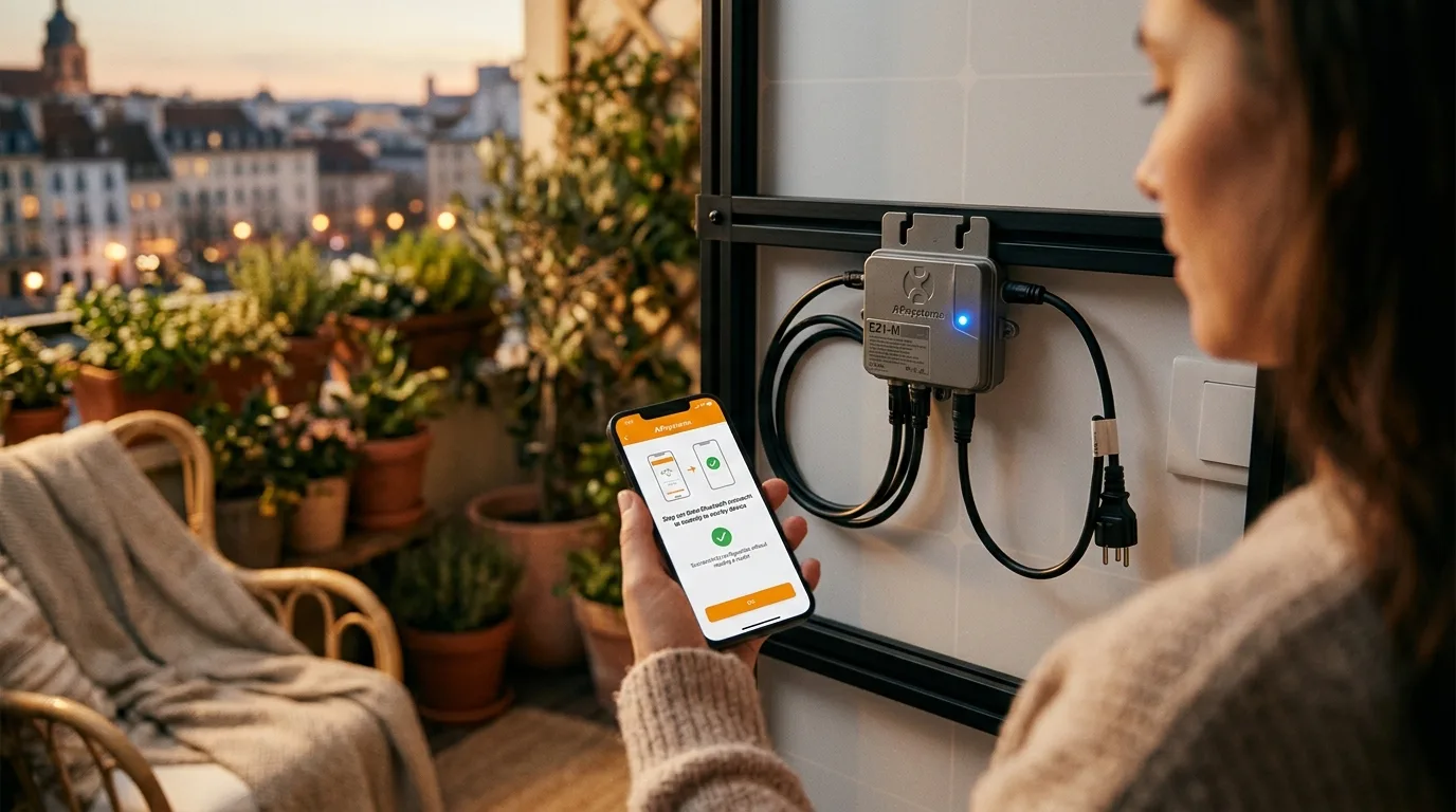 Vier APsystems Mikrowechselrichter nebeneinander: EZ1-M 800W, DS3, YC600 und QS1 auf weißem Hintergrund