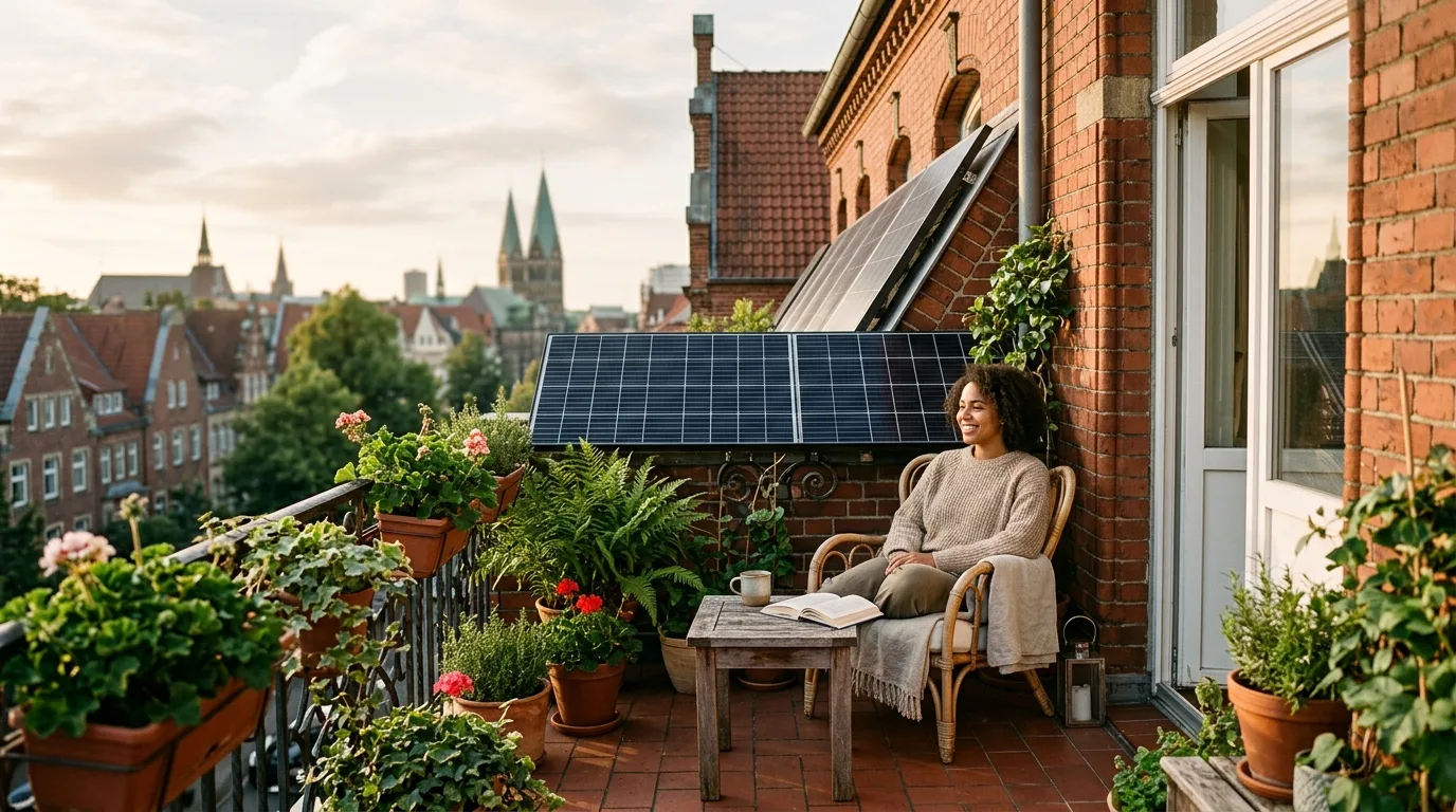 Balkonkraftwerk an einem Wohnhaus in Bremen