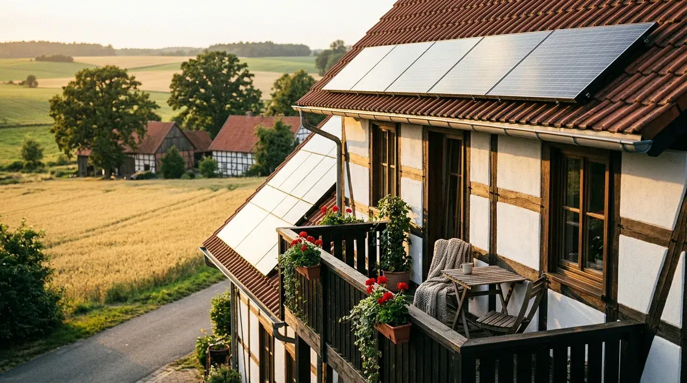 Balkonkraftwerk an einem Wohnhaus in Niedersachsen